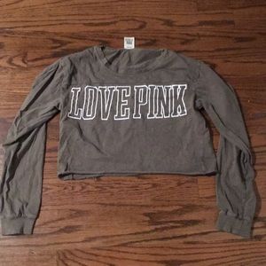 pink cropped long sleeve top!